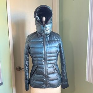 Andrew Marc Shiny Blue Puffer Jacket